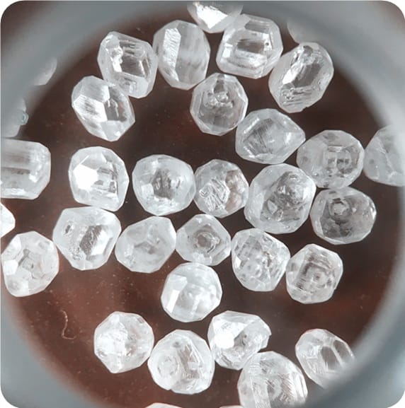 HPHT lab grown rough diamond cubo-octahedral crystals up to 10ct